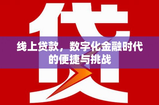 水林线上贷款，数字化金融时代的便捷与挑战
