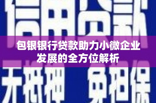 保定包银银行贷款助力小微企业发展的全方位解析