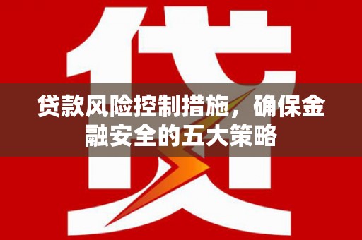 高平贷款风险控制措施，确保金融安全的五大策略