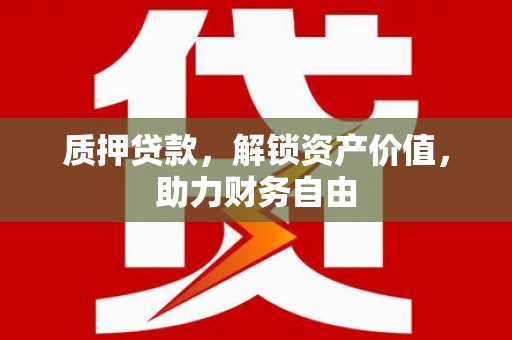 驿城质押贷款，解锁资产价值，助力财务自由