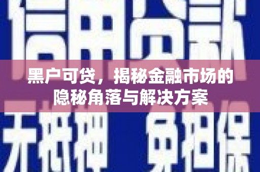 美姑黑户可贷，揭秘金融市场的隐秘角落与解决方案