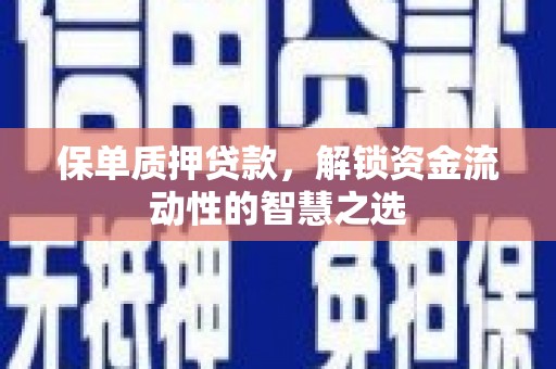 彭泽保单质押贷款，解锁资金流动性的智慧之选