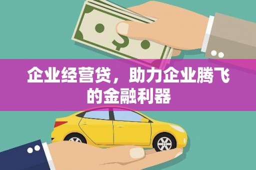 宜良企业经营贷，助力企业腾飞的金融利器